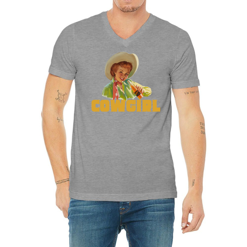 Vintage Cowgirl V-Neck Tee by buddoxhardoe | Artistshot