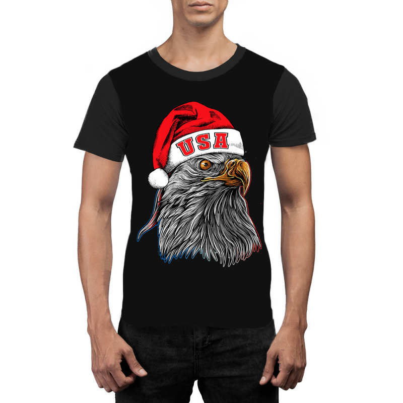 Patriotic Christmas Usa American Bald Graphic T-shirt | Artistshot