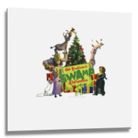 Shrek Group Shot Old Fashioned Swap Christmas Text Poster T Shirt Metal Print Square | Artistshot