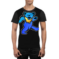 Blue Grateful Dancing Hippie Classic Rock Dead Bear Graphic T-shirt | Artistshot