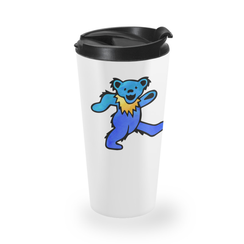 Blue Grateful Dancing Hippie Classic Rock Dead Bear Travel Mug | Artistshot