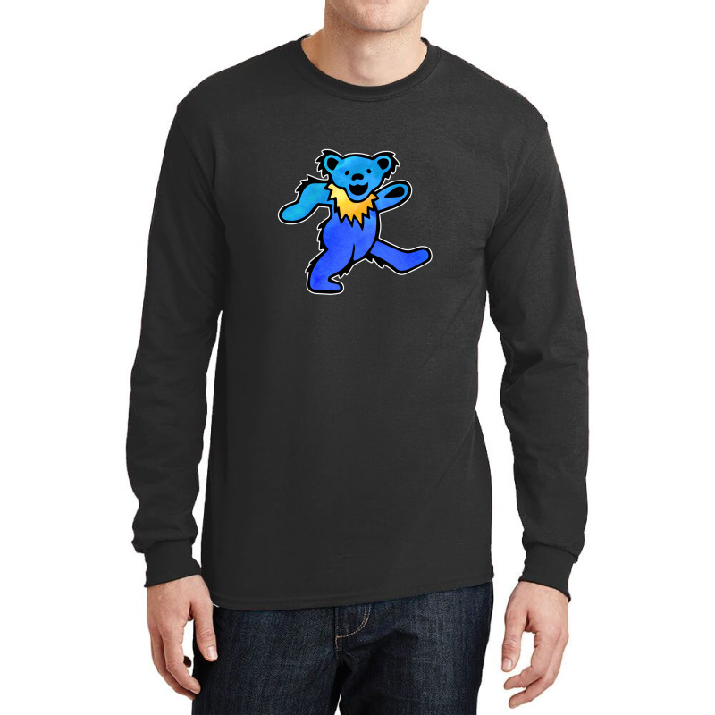 Blue Grateful Dancing Hippie Classic Rock Dead Bear Long Sleeve Shirts | Artistshot