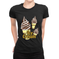 Ice Cream Chocolatte Vanilla Cone Ladies Fitted T-shirt | Artistshot