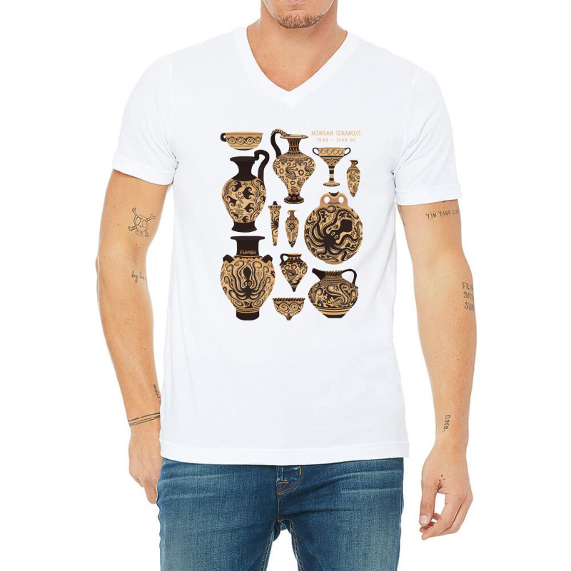 Late Minoan Ceramics V-Neck Tee by ANGELIQUENIGH | Artistshot