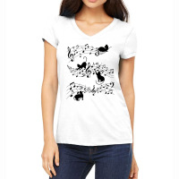 Music Note And Cat For Light Women's V-neck T-shirt | Artistshot