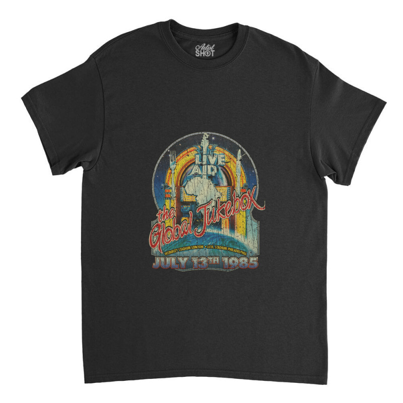 Live Aid Global Jukebox 1985 Classic T-shirt by KiesyondaPutnam | Artistshot