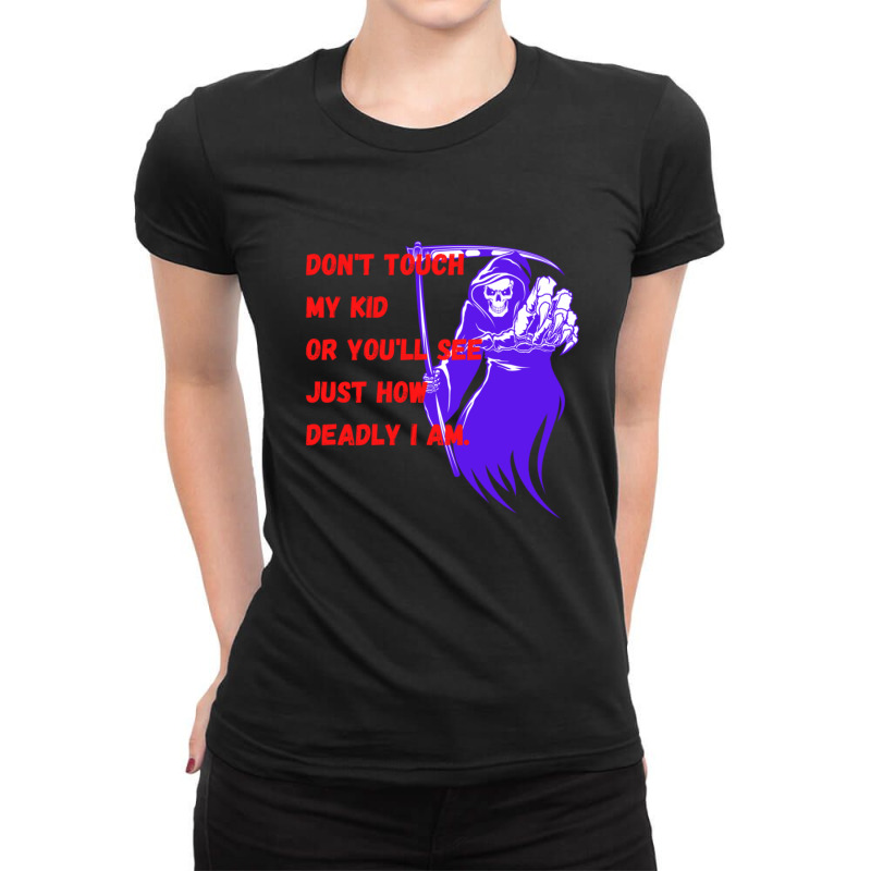 Grim Reaper Save Our Children From Pedophiles Ladies Fitted T-Shirt by THOMASMANUEL | Artistshot