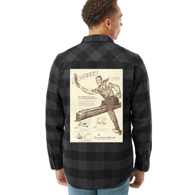 1951 Genuine Rr Ad - Hey Kiddies!  Hop On My Train! Long Flannel Shirt by THOMASMANUEL | Artistshot