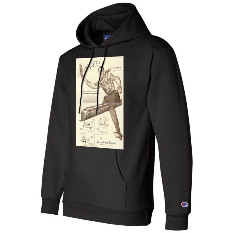 1951 Genuine Rr Ad - Hey Kiddies!  Hop On My Train! Long Champion Hoodie by THOMASMANUEL | Artistshot