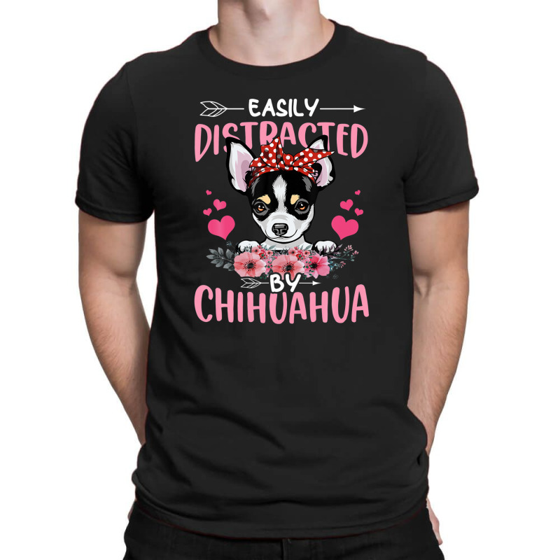 Easily Distracted By Chihuahua Floral Dog Mom T-shirt | Artistshot