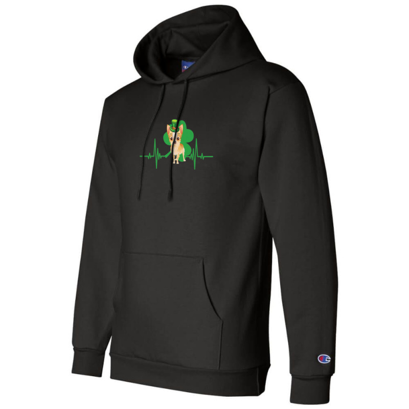 Chihuahua Dog Heartbeat Leprechaun Shamrock St Patricks Day Champion Hoodie | Artistshot