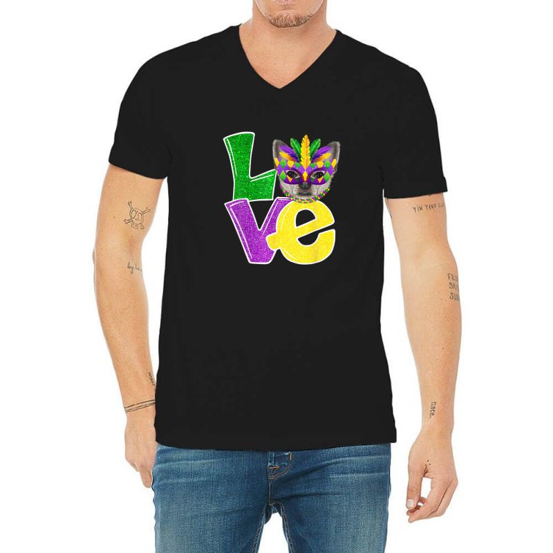 I Love Mardi Gras Chihuahua Dog Puppy Lover V-neck Tee | Artistshot