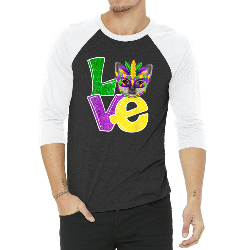 I Love Mardi Gras Chihuahua Dog Puppy Lover 3/4 Sleeve Shirt | Artistshot