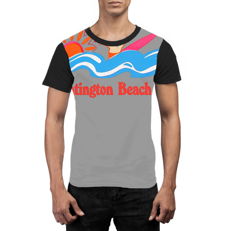 Huntington Beach, Ca   Original Retro Style Surf Beach Design Graphic T-shirt | Artistshot