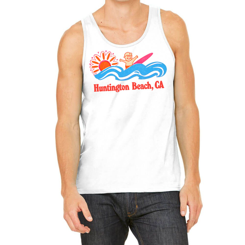 Huntington Beach, Ca   Original Retro Style Surf Beach Design Tank Top | Artistshot