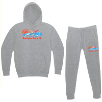 Huntington Beach, Ca   Original Retro Style Surf Beach Design Hoodie & Jogger Set | Artistshot