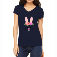 Cute Easter Bunny Face  For Girls And Toddlers Women's V-neck T-shirt | Artistshot