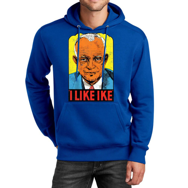 I Like Ike   Vintage Style Eisenhower Graphic Unisex Hoodie | Artistshot