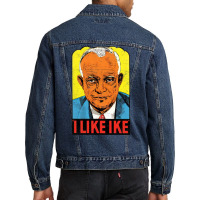 I Like Ike   Vintage Style Eisenhower Graphic Men Denim Jacket | Artistshot