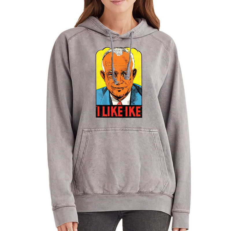 I Like Ike   Vintage Style Eisenhower Graphic Vintage Hoodie | Artistshot