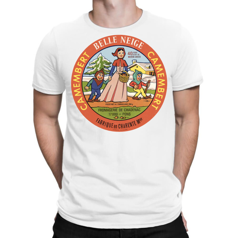 Belle Neige Camembert     Vintage Francophile Cheese Label T-shirt | Artistshot