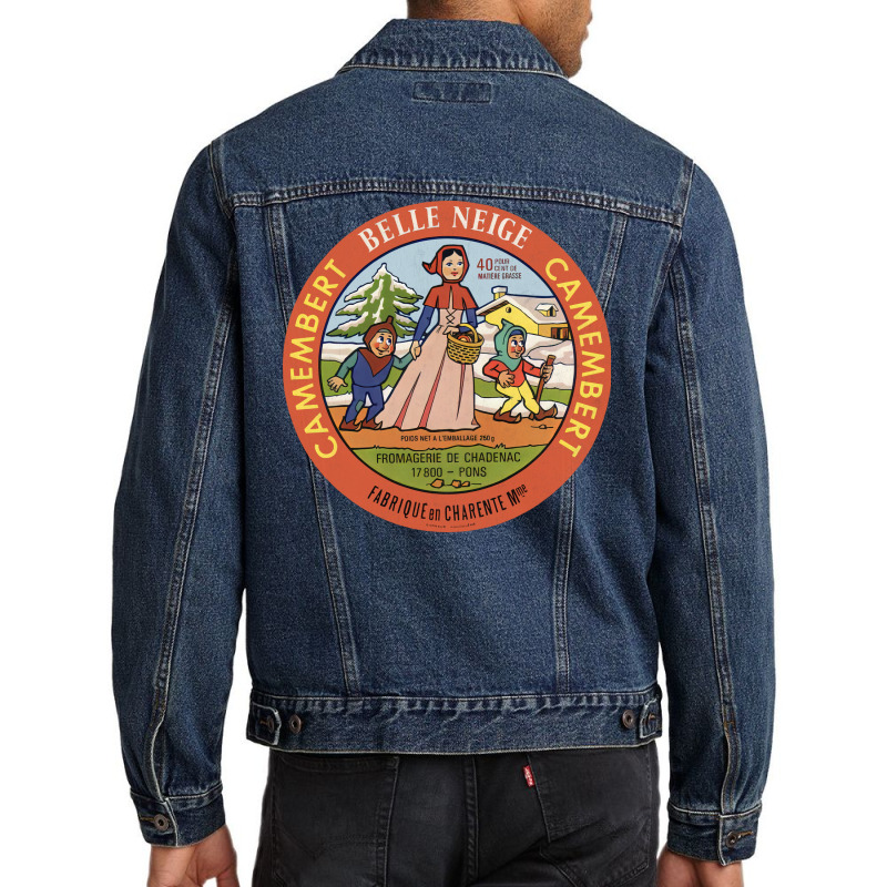 Belle Neige Camembert     Vintage Francophile Cheese Label Men Denim Jacket | Artistshot