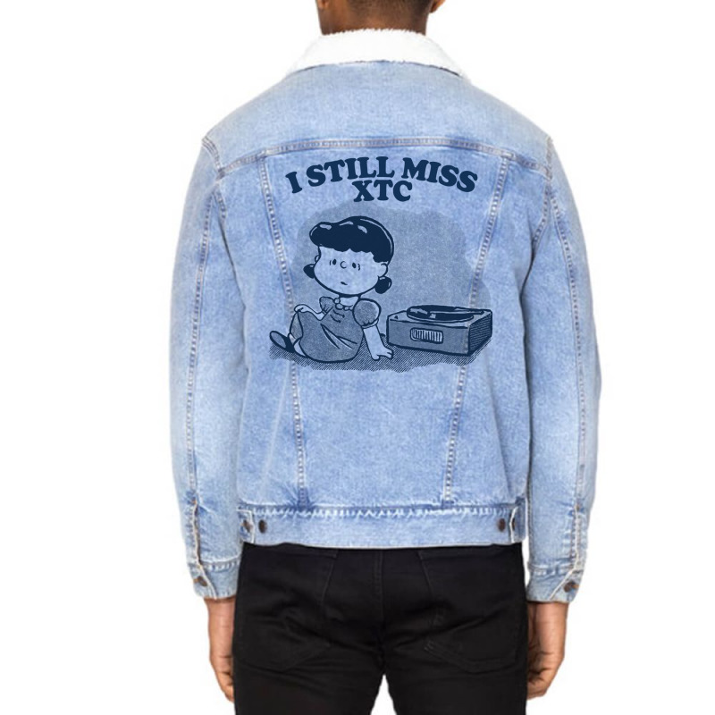 I Still Miss Xtc  ••••• Vinyl Collector Fan Design Unisex Sherpa-lined Denim Jacket | Artistshot