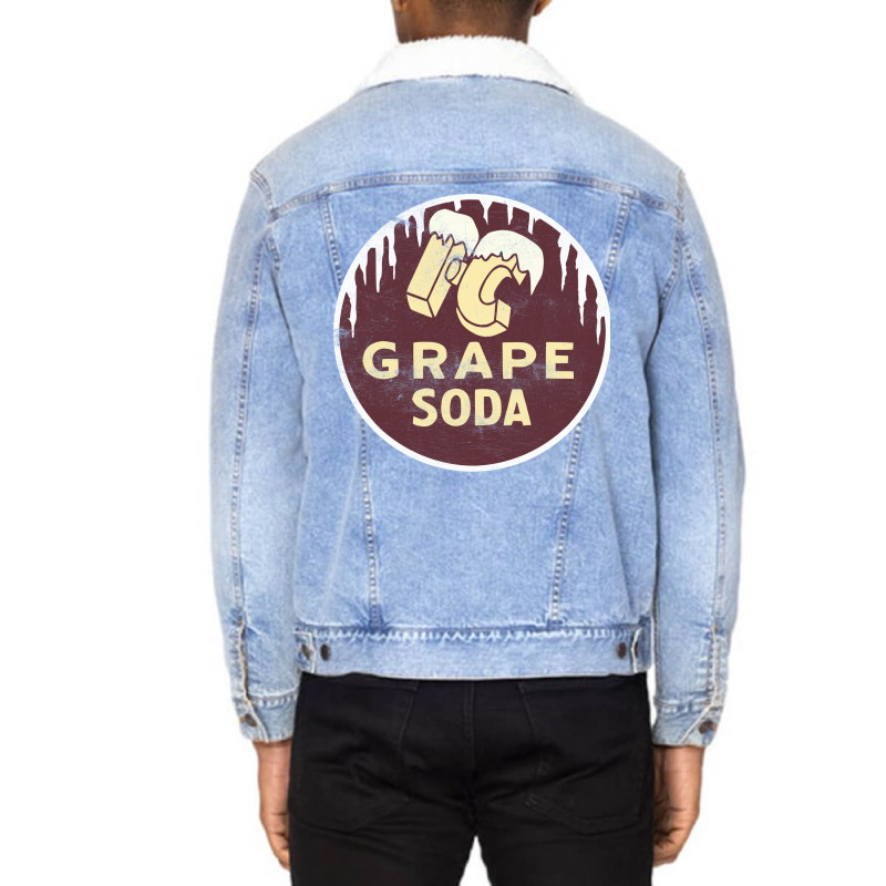 Ic Grape Soda       Vintage Faded Style Aesthetic Design Unisex Sherpa-lined Denim Jacket | Artistshot