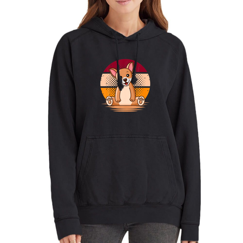 Chihuahua Dog Retro Halftone Sunset Vintage Hoodie | Artistshot