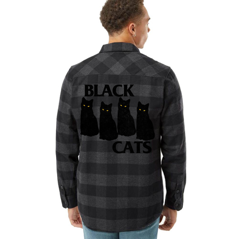 Black Cat Flag   Faded Style Kitty Fan Design Flannel Shirt | Artistshot