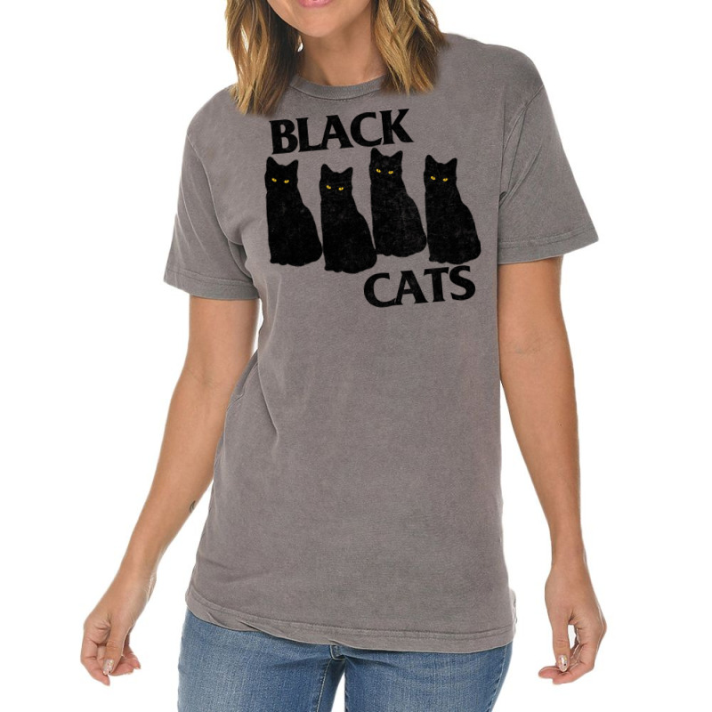 Black Cat Flag   Faded Style Kitty Fan Design Vintage T-shirt | Artistshot