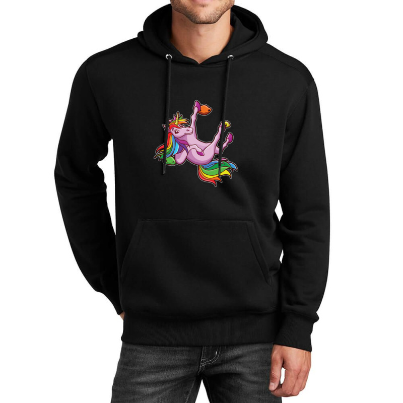 Funny Unicorn Rock Climbing Bouldering Rainbow Unisex Hoodie | Artistshot