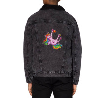 Funny Unicorn Rock Climbing Bouldering Rainbow 1 Unisex Sherpa-lined Denim Jacket | Artistshot