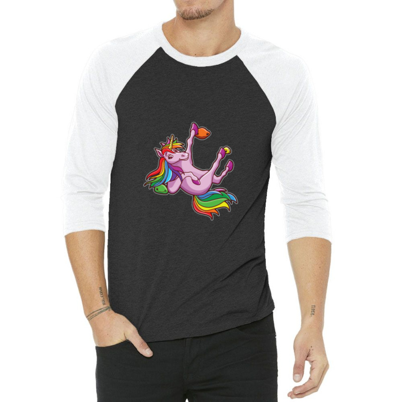 Funny Unicorn Rock Climbing Bouldering Rainbow 1 3/4 Sleeve Shirt | Artistshot