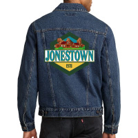 Jonestown   Addams Family Travel Badge Men Denim Jacket | Artistshot