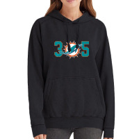 305 Modern Miami Football, Cool Dolphin, Tailgate Party Fan Premium Vintage Hoodie | Artistshot