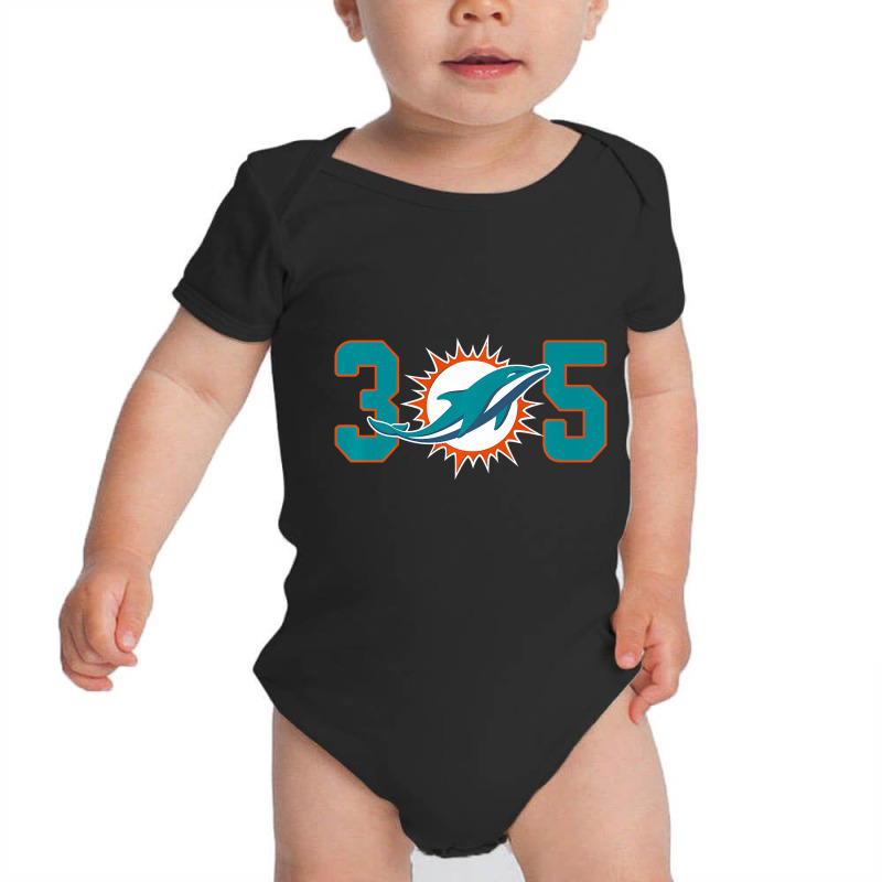 305 Modern Miami Football, Cool Dolphin, Tailgate Party Fan Premium Baby Bodysuit | Artistshot