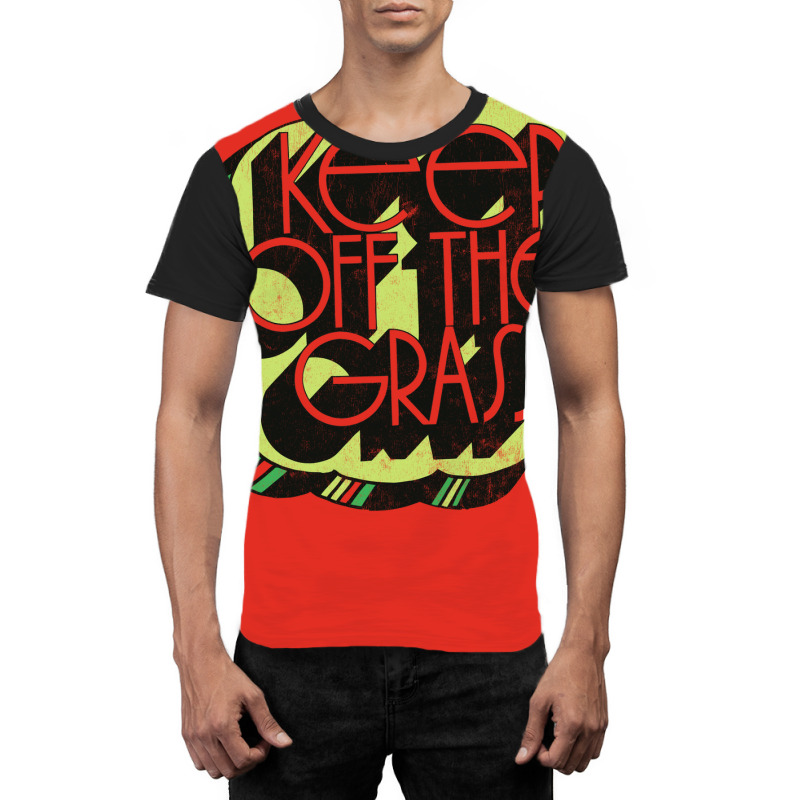 Keep Off The Grass 70s Retro Design Graphic T-shirt | Artistshot