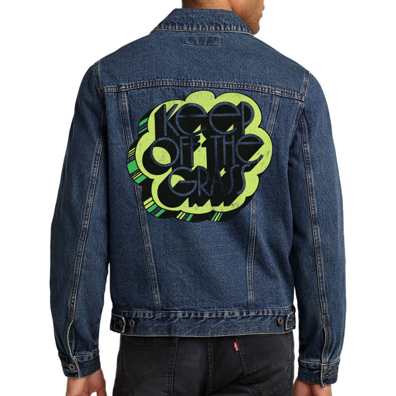 Keep Off The Grass 70s Retro Design Men Denim Jacket | Artistshot