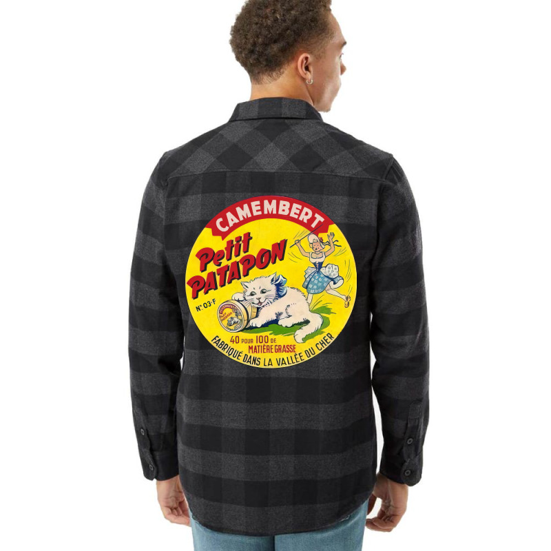 Camembert Petit Patapon     Vintage Francophile Cheese Label Flannel Shirt | Artistshot