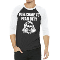 Welcome To Fear City, Distressed 3/4 Sleeve Shirt | Artistshot