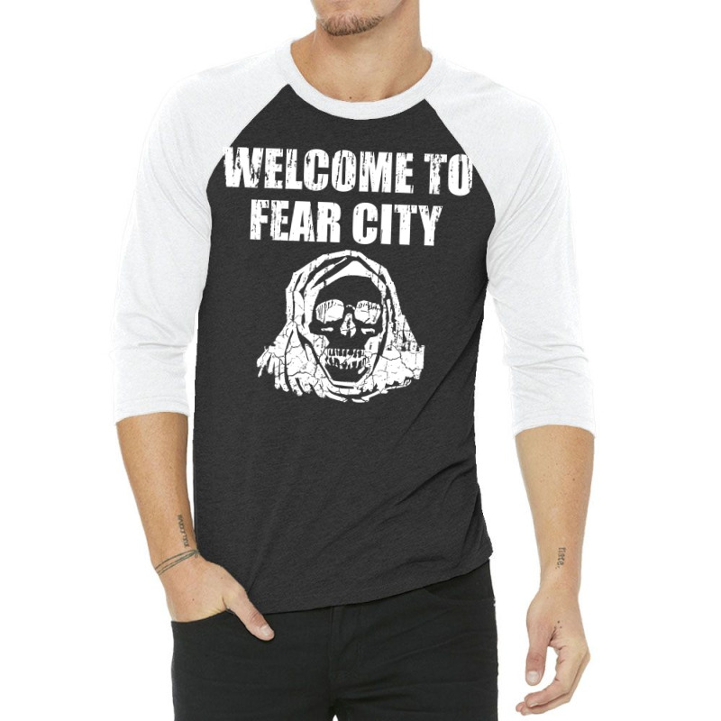 Welcome To Fear City, Distressed 3/4 Sleeve Shirt | Artistshot