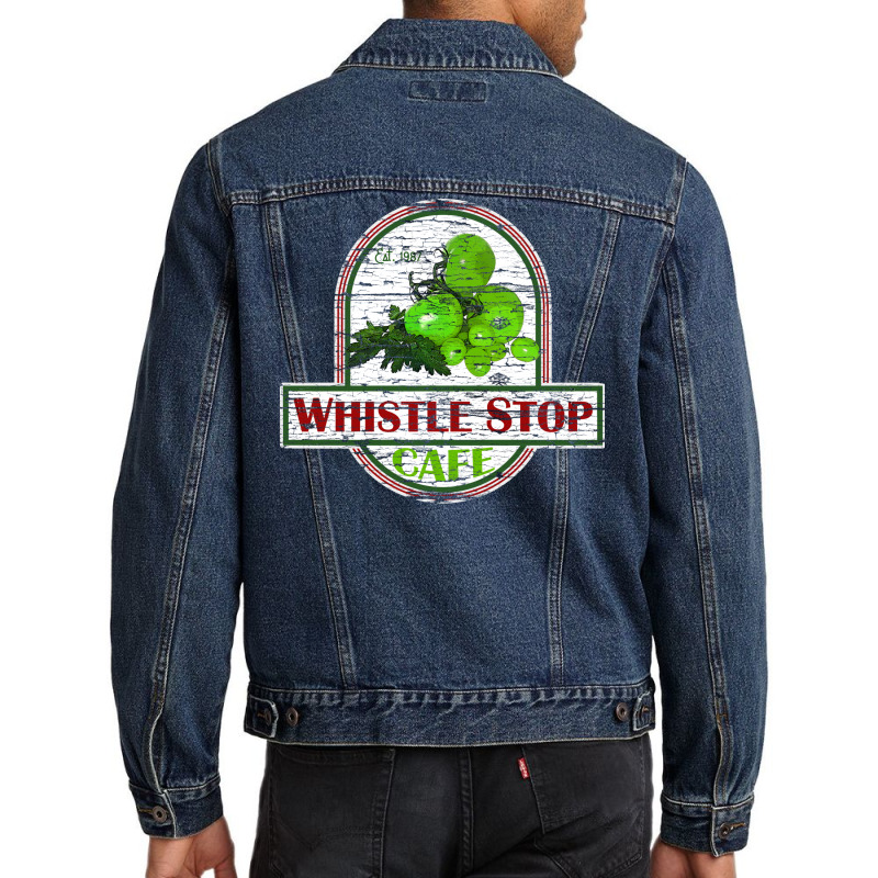 Whistle Stop Cafe, Wood Pattern Distressed Men Denim Jacket | Artistshot