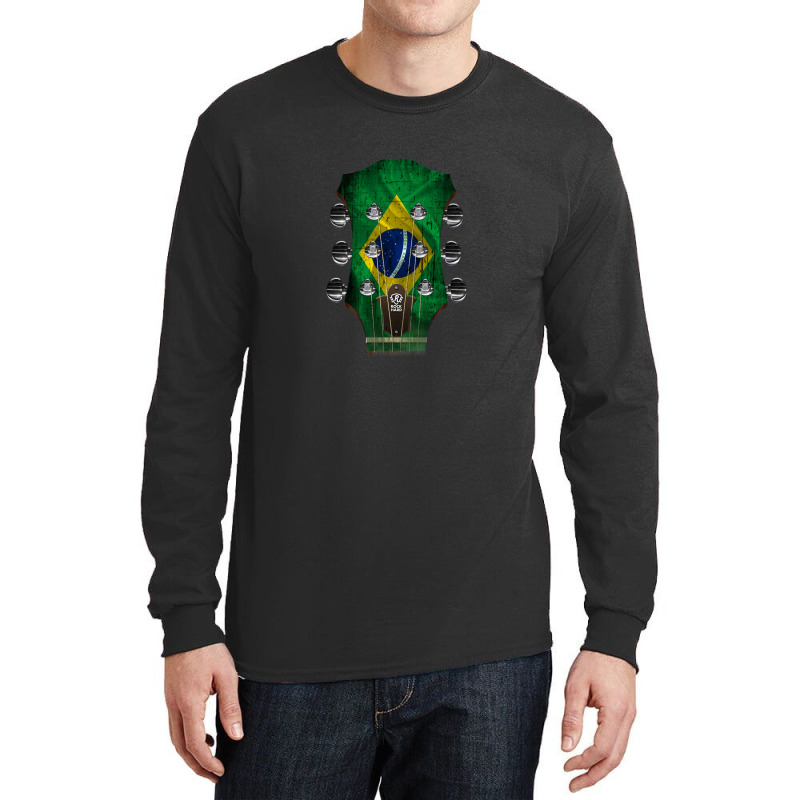 Guitar Headstock Brazil Long Sleeve Shirts by CharlesZacharias | Artistshot