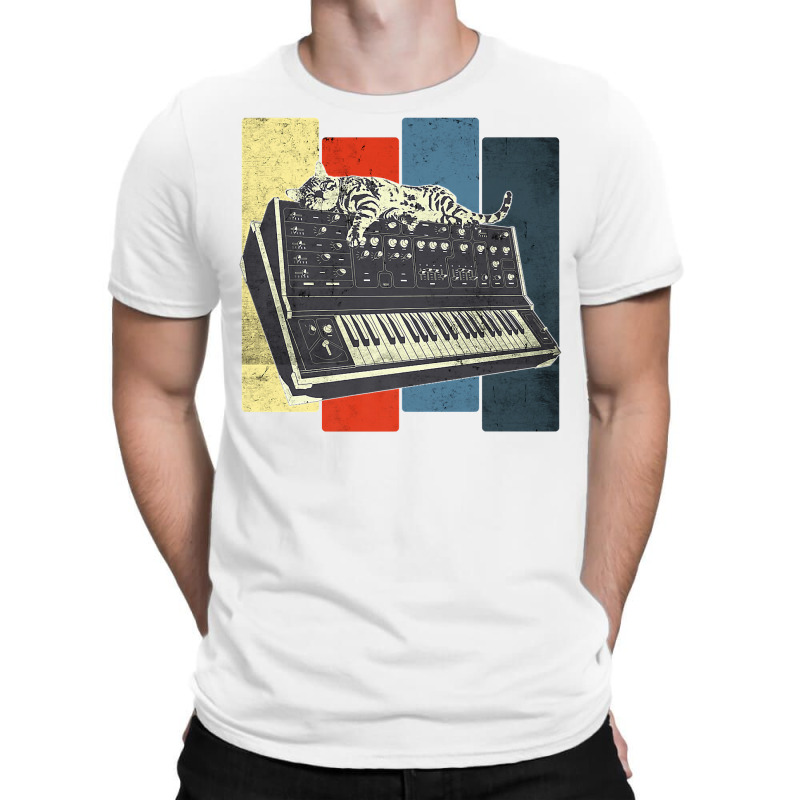 Modular Synthesizer Keyboard Techno Vintage Analog Cat Premium T Shirt T-shirt | Artistshot