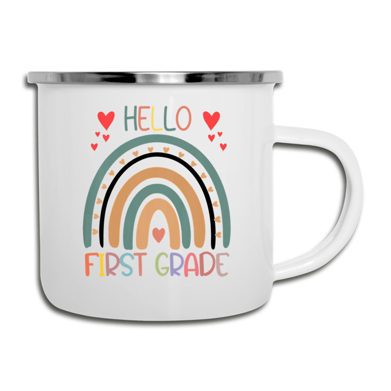 Hello First Grade Rainbow Back To School Teachers Kids Girls Camper Cup | Artistshot