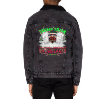 Trending Plow Snowflakes This Christmas & Don A Maga Trump Train 2024 Unisex Sherpa-lined Denim Jacket | Artistshot