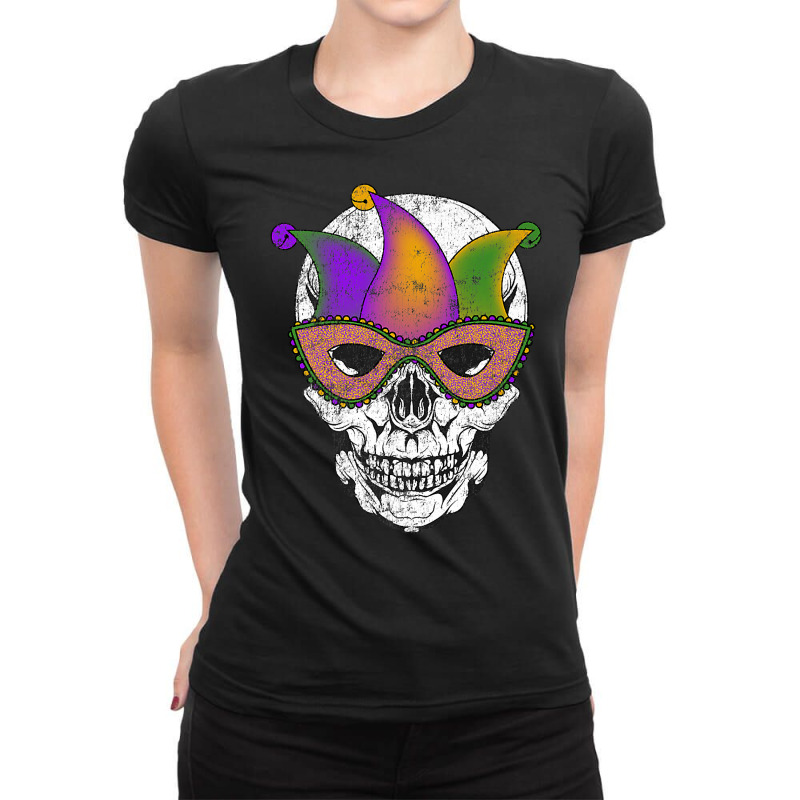 Mardi Gras Skull Shirt Party Mask Parade Costume Premium T Shirt Ladies Fitted T-Shirt by adam.troare | Artistshot