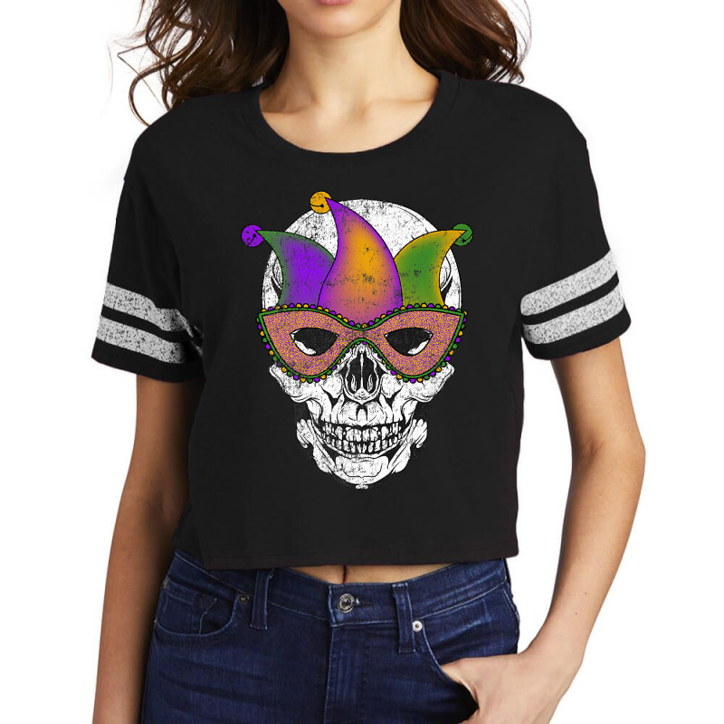 Mardi Gras Skull Shirt Party Mask Parade Costume Premium T Shirt Scorecard Crop Tee by adam.troare | Artistshot