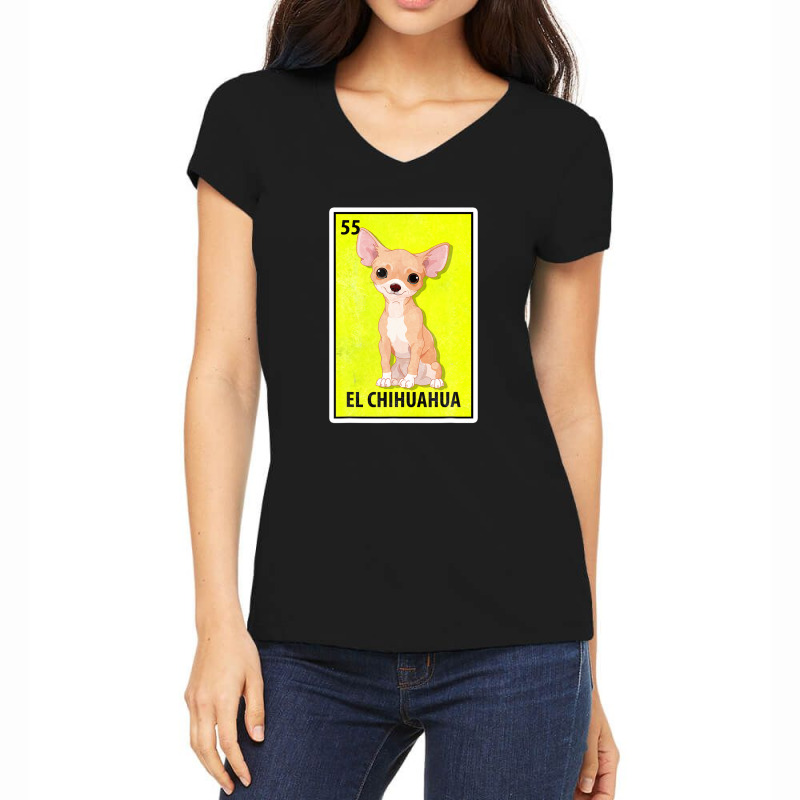 El Chihuahua Mexican Parody Lottery Women's V-Neck T-Shirt by fasolaywes | Artistshot